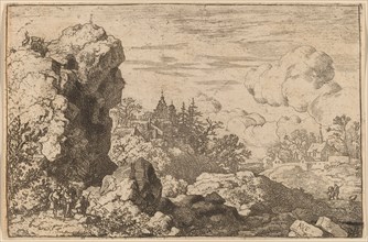 Three Travelers at the Foot of a High Rock, probably c. 1645/1656. Creator: Allart van Everdingen.