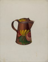 Toleware Syrup Pot, c. 1941. Creator: Mildred Ford.