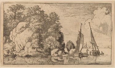Two Boats on a Wide River, probably c. 1645/1656. Creator: Allart van Everdingen.