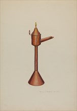 Whale Oil Lamp, c. 1938. Creator: William H Edwards.