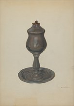 Whale Oil Lamp, c. 1940. Creator: William O. Fletcher.