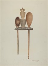 Wooden Spoon Rack, c. 1941. Creator: Sarkis Erganian.