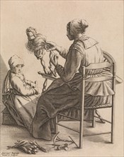 A Woman Spinning, Plate 4 from Five Feminine Occupations, ca. 1640-57. Creator: Geertruydt Roghman.