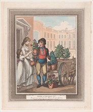 Cries of London, No. 6: All a growing, here's Flowers, March 1, 1799. Creator: Henri Merke.