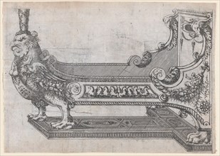 Design for a Bed, 1565-70. Creator: Jacques Androuet Du Cerceau.