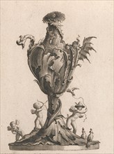 Design for a large Vase or Ewer representing 'Air', Plate 2 from: 'Neu inve..., Printed ca. 1750-56. Creator: Jacob Gottlieb Thelot.