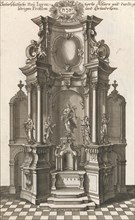 Design for a Monumental Altar, Plate c from 'Unterschiedliche Neu Inventier..., Printed ca. 1750-56. Creator: Georg Gottfried Winckler.