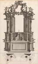Design for a Monumental Altar, Plate 'p' from 'Unterschiedliche Neu Inventi..., Printed ca. 1750-56. Creator: Jacob Gottlieb Thelot.