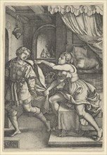 Joseph and Potiphar's Wife, from The Story of Joseph, 1546. Creator: Georg Pencz.