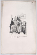 One does not bother an honest man with trifles like this. from the Little Miseries of Huma..., 1843. Creator: Jean Ignace Isidore Gerard.