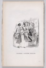 Passing Young Girls from The Complete Works of Béranger, 1836. Creator: John Thompson.