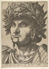 Plate 10: Vespasian with his head turned slightly to the left, from 'The Twelve Caesars..., 1610-40. Creator: Anon.