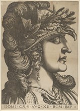 Plate 12: Domitian in profile to the right, from 'The Twelve Caesars', 1610-40. Creator: Anon.
