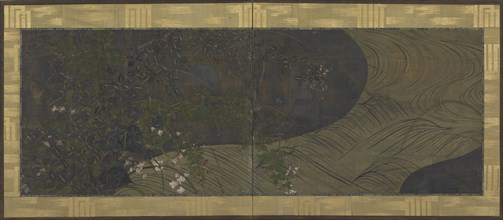 Running water, autumn grasses and flowers, Edo period, late 17th-early 18th century. Creator: Ogata Korin.