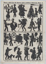 Sheet 3 of figures for Chinese shadow puppets, 1859. Creator: Juan Llorens.