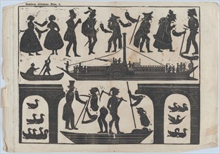 Sheet 4 of figures for Chinese shadow puppets, ca. 1850-70. Creator: Juan Llorens.