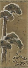 Snow-laden pine and shrub, Edo period, Dated 1741. Creator: Ogata Kenzan.