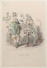 Thé & Café, from Les Fleurs Animées, 1847. Creator: Charles-Michel Geoffroy.