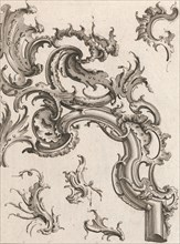Various Designs for Rocaille Ornaments, Plate 1 from an Untitled Series of ..., Printed ca. 1750-56. Creator: Jacob Gottlieb Thelot.