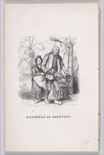 The Blind Man of Bagnolet from The Complete Works of Béranger, 1836. Creator: Pierre Francois Godard.
