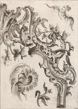 Various Designs for Rocaille Ornaments, Plate 3 from an Untitled Series of ..., Printed ca. 1750-56. Creator: Jacob Gottlieb Thelot.