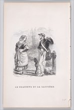 The Hunter and the Milkmaid from The Complete Works of Béranger, 1836. Creator: Jean Ignace Isidore Gerard.