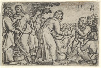 The Miracle of the Loaves and the Fishes, from The Story of Christ, 1534-35. Creator: Georg Pencz.