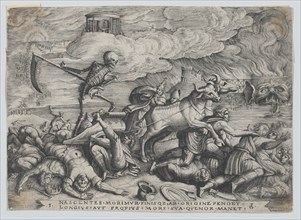 The Triumph of Death on Time, from The Triumph of Petrarch. Creator: Georg Pencz.
