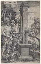 Titus Manlius, from Roman Heroes, 1535. Creator: Georg Pencz.