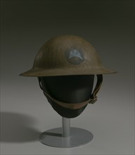 Combat helmet from World War I used by the 93rd Infantry Division, 1914-1918. Creator: Unknown.