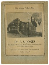 Flier advertising S.S. Jones farewell meeting, ca. 1924. Creator: Unknown.
