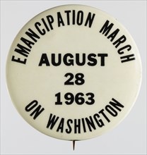 Pinback button for the 1963 March on Washington, 1963. Creator: Unknown.