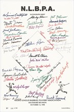 Autograph sheet from Negro League Baseball Players Association Reunion, October 13, 1990. Creator: Unknown.
