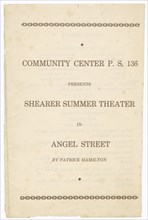 Programme for the Shearer Players' production of Angel Street, 1951. Creator: Unknown.