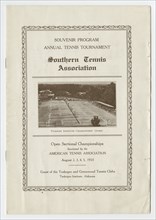 Souvenir programme for the Southern Tennis Association Annual Tournament, 1933. Creator: Unknown.