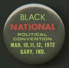 Pinback button for the Black National Political Convention, mid 20th century. Creator: Unknown.