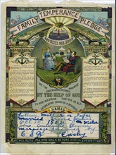 Family temperance pledge for Luther Miller Pulce and Irene Jenkins, October 30, 1902. Creator: Unknown.