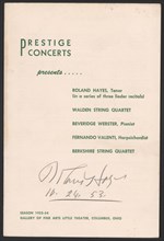 Programme from a concert featuring Roland Hayes, 1953. Creator: Unknown.