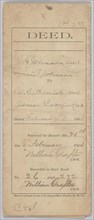 Land deed for property in West Virginia owned by the Crawford family, February 7, 1903. Creator: Unknown.