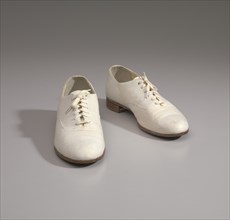 Off-white oxford shoes worn by Cab Calloway, mid 20th-late 20th century. Creator: Capezio.