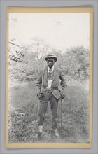 Photograph of an unidentified man holding a saber, ca. 1920. Creator: Unknown.