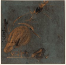 Heron and reeds, Edo period, early 17th century. Creator: Hon'ami Kôetsu.