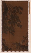 Two Gentlemen Contemplating a Waterfall, Ming dynasty, 16th century. Creator: Unknown.