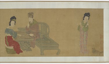 Emperor Minghuang and Consort Yang Playing Weiqi, Ming or Qing dynasty, (17th century?). Creator: Unknown.