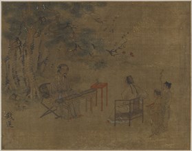Playing the Zither under Pine Trees, Possibly Ming dynasty, 1368-1644. Creator: Unknown.