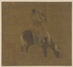A Tartar horseman with a hawk, Ming dynasty, 1368-1644. Creator: Unknown.
