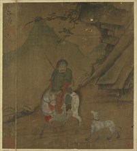 Mounted huntsman leading a dog, Ming dynasty, 1368-1644. Creator: Unknown.