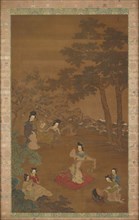 Dancer and Musicians in a Garden, Qing dynasty, 18th century. Creator: Unknown.