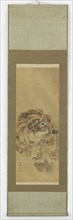 A crouching, snarling tiger, Edo period, early 19th century. Creator: Gantoku Aoki.