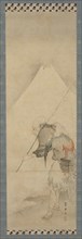 The fisherman Hakuryo and Mount Fuji, Edo period, 1770-1820. Creator: Hishikawa Sori.